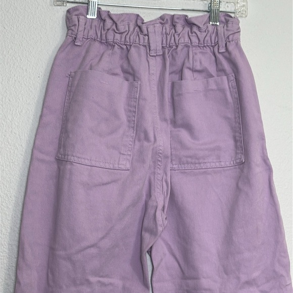 Zara Women’s High Waisted Baggy Paperbag Jeans Size 4 Lavender Purple Denim - Picture 5 of 12